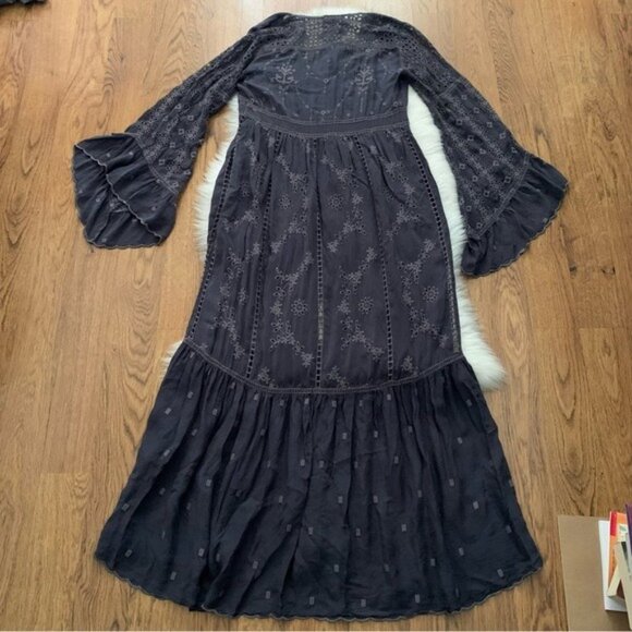 Johnny Was Dark blue Dress Size XS Slip adjustable straps bell sleeve - Picture 3 of 16